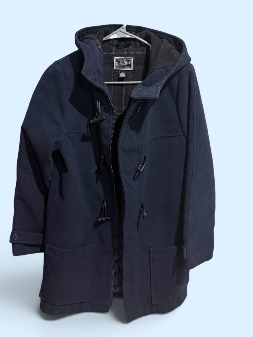 Big Boys XL 18/20 Rothschild Navy Hooded Toggle Pea Coat